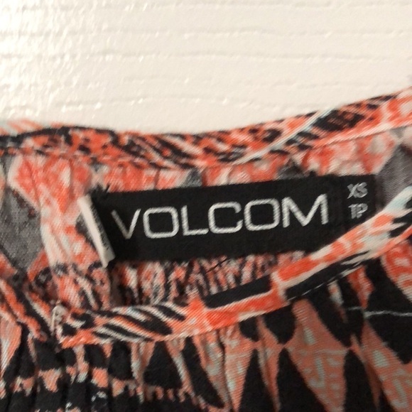Volcom Black and Orange Flowy Dress Size Extra Small - Picture 3 of 9